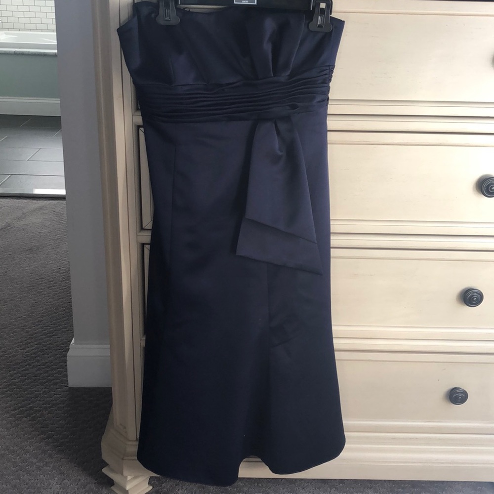 Dark Navy midi bridesmaid dress EUC